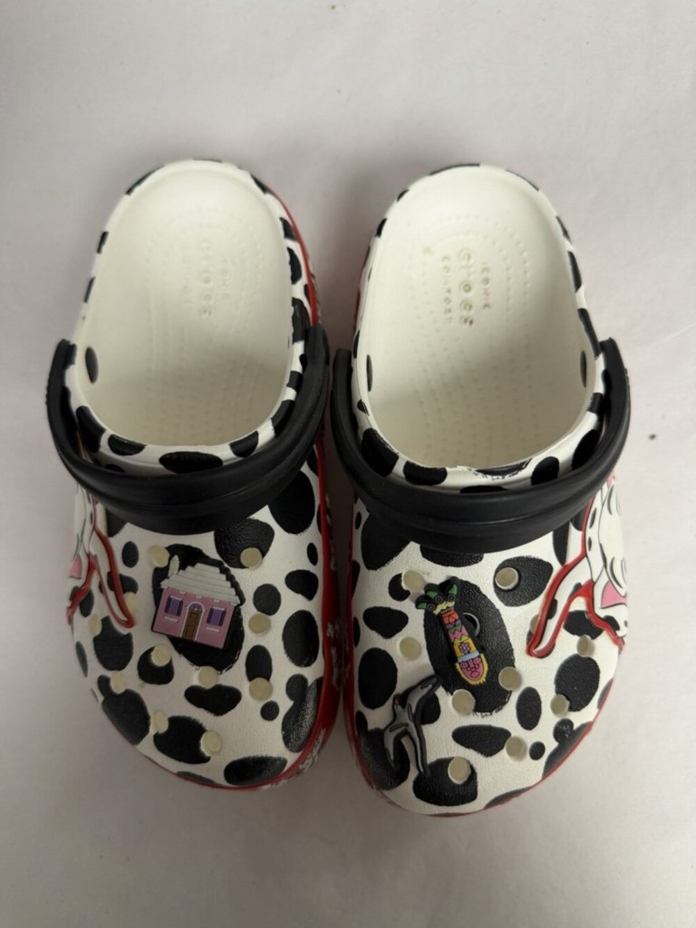 CROCS Fun Lab Unisex 101 Dalmatians Clog Junior Sz 13 Puppy Shoes Dogs - Picture 11 of 13